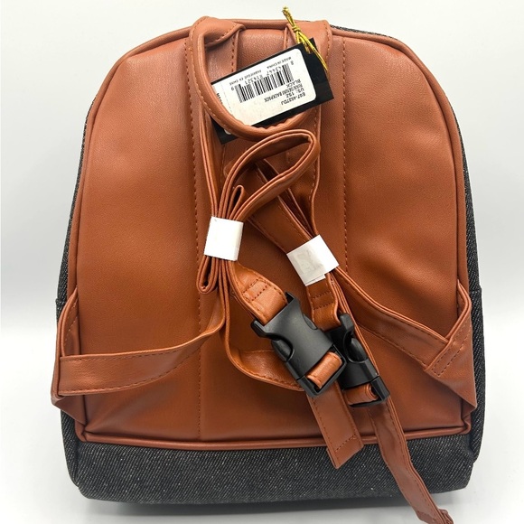NWT BeBe ash/grey/brown leather Backpack